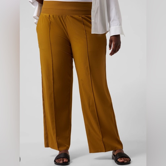 Athleta Plus Size Nolita Wide Leg Trousers in Golden Bronze NWT - Picture 1 of 14